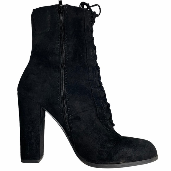 Carlos Santana Lace Up Chunky Heel Faux Suede Boot Size 10 - Picture 4 of 10